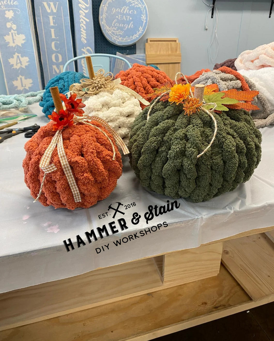 9/1/23 6-8pm Hand knit pumpkins