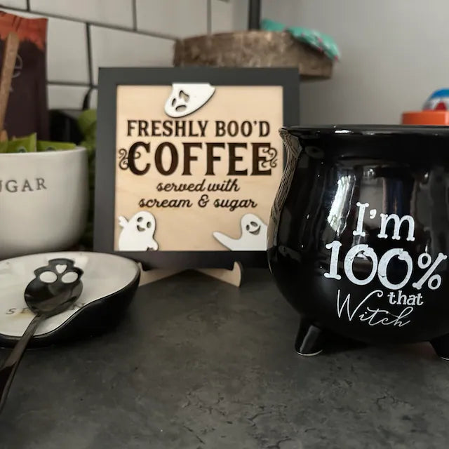 Freshly boo’d coffee sign