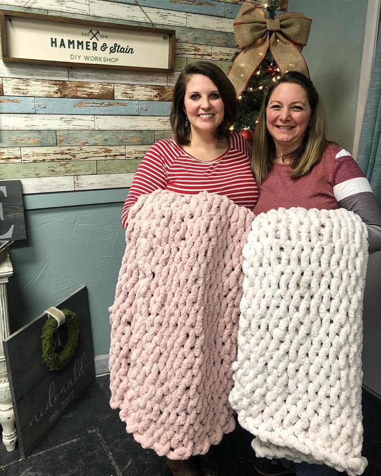 Virtual Cozy Hand Knit Blanket Workshop Hammer and Stain Inland Empire