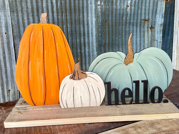 Fall/Autumn and Christmas 3D designs in stock (doorhangers, shelf sitters, standing trees)