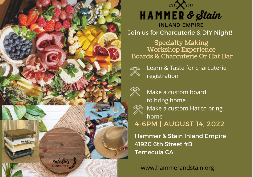 8/14/22 4-6pm Private Party for Lisa Boards & Charcuterie workshop /Hat Bar