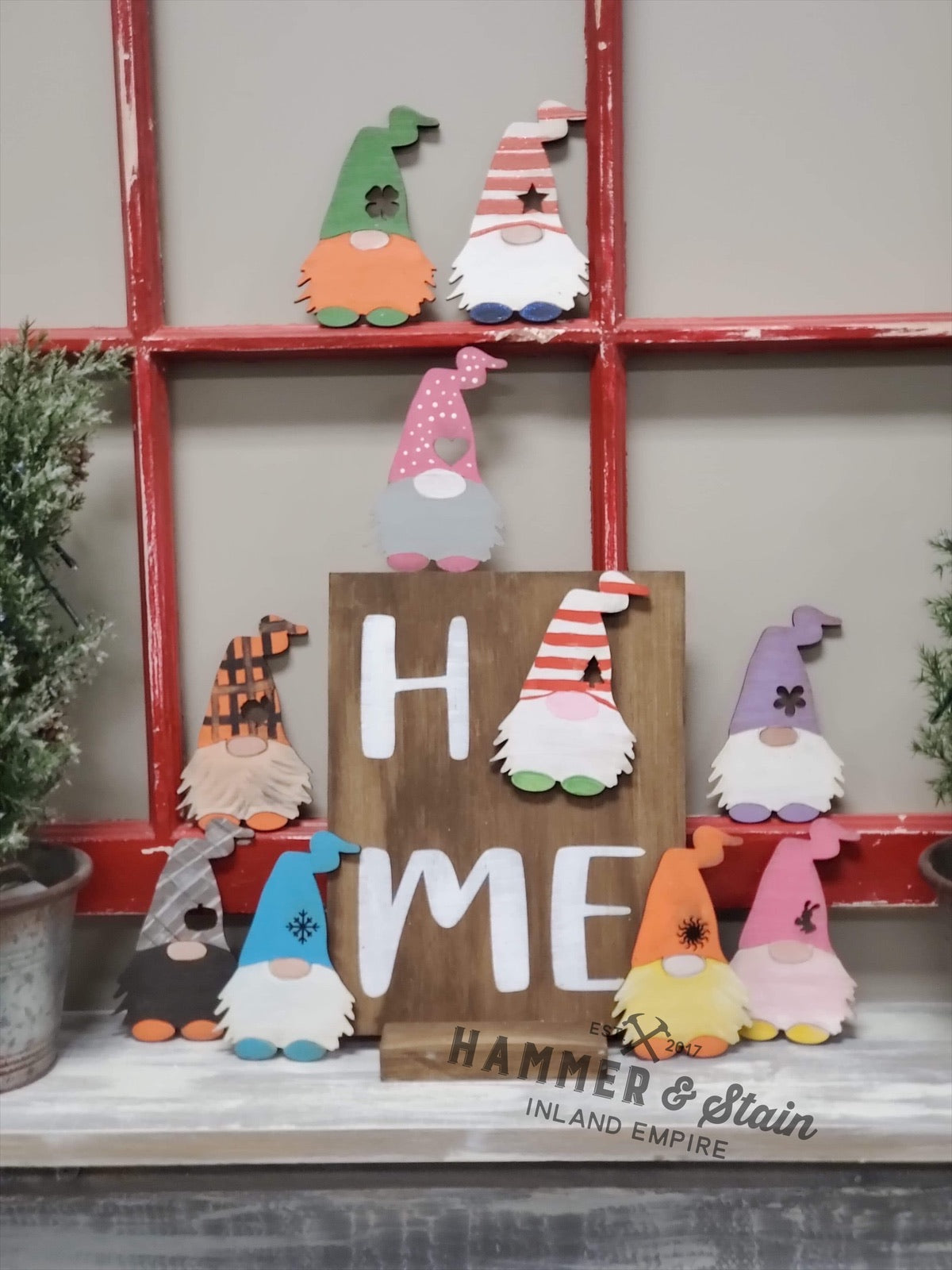 Interchangeable Gnome home sign Kit W/full set of all 10 Gnomes Package